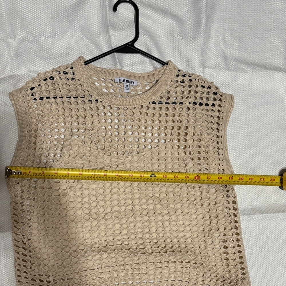 Steve Madden Cream Mesh Tank Top - Picture 9 of 11